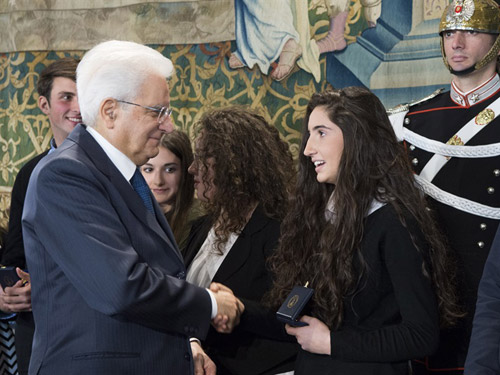 Quirinale: Mattarella consegna gli attestati 'Alfieri della Repubblica' 