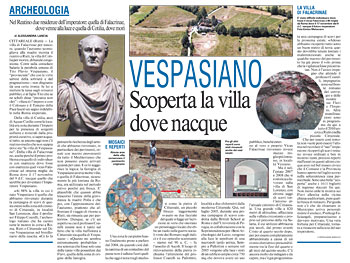 Sul Messaggero di oggi un articolo sugli scavi da Falacrinae